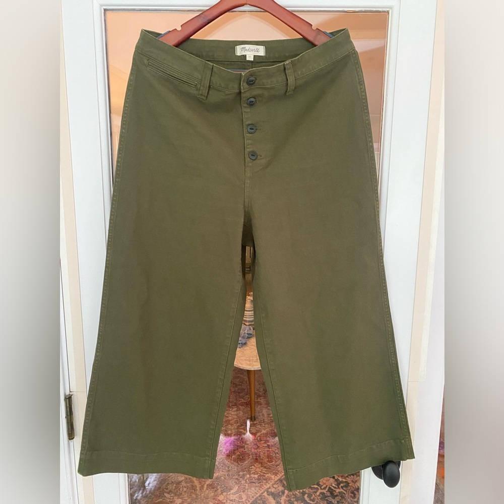 Madewell Emmett Wide Leg Crop canvas, button fly pant